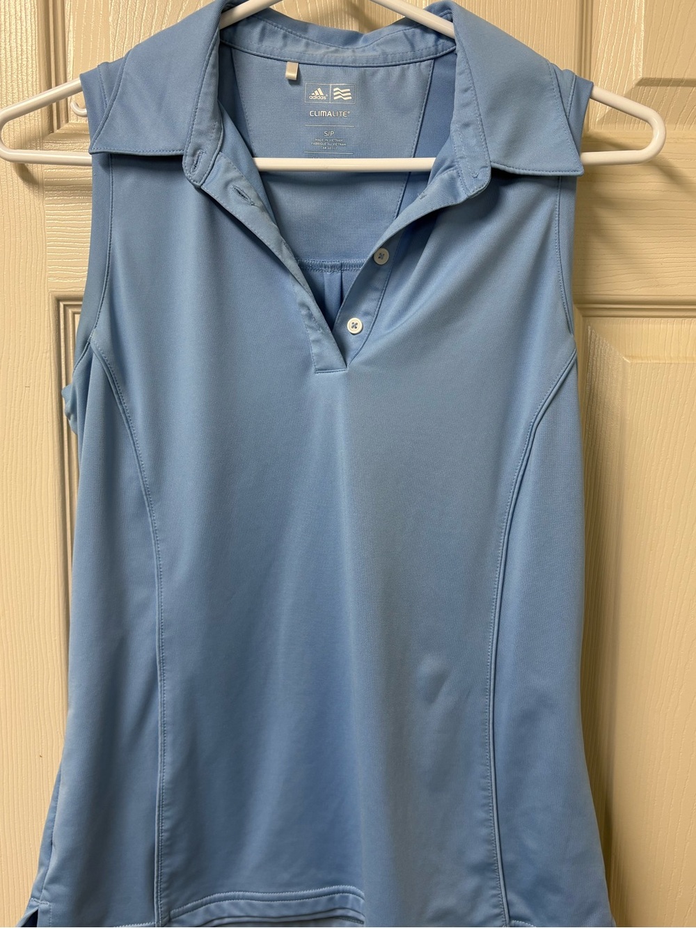 adidas Light Blue Sleeveless Polo Golf Shirt